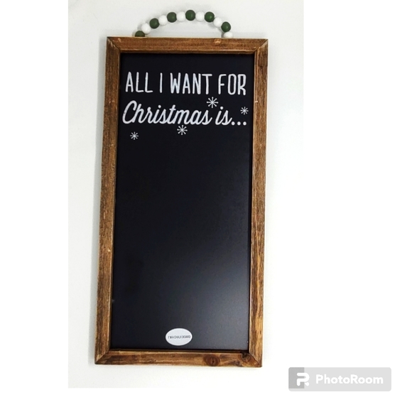 unbranded Other - 20x10 All I Want for Christmas Chalkboard Sign Rustic Holiday Wall Hanging